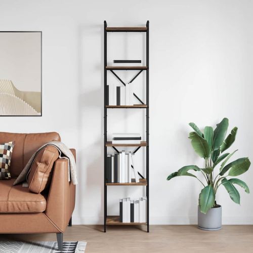 Рафт за книги Димян дъб 40 x 30 x 189,5 см Инженерно дърво