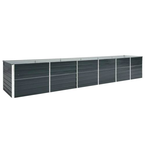 Градинска висока леха поцинкована стомана 480x80x77 см антрацит