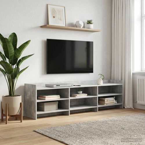 ТВ шкаф 168 x 33 x 47 см Бетонно сиво Инженерна дървесина