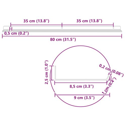 Плаващ рафт 2 pcs Черен 80 x 9 x 2,5 см Стомана