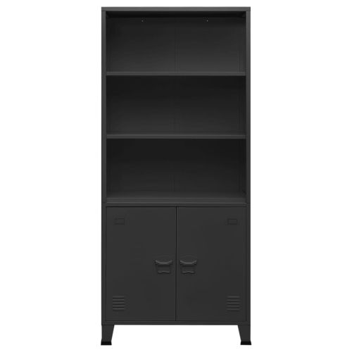 Индустриална етажерка за книги, антрацит, 80x32x180 см, стомана