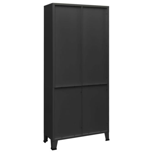 Индустриална етажерка за книги, антрацит, 80x32x180 см, стомана