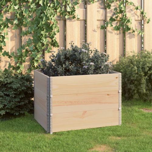 Повдигнати лехи 3 бр 60x80 см борово дърво масив