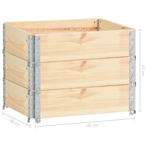 Повдигнати лехи 3 бр 60x80 см борово дърво масив