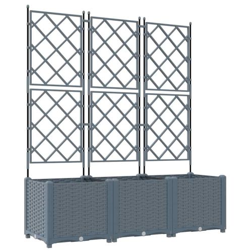 Градинска саксия 3 бр. Светлосиво 120 x 40 x 143 см ПП