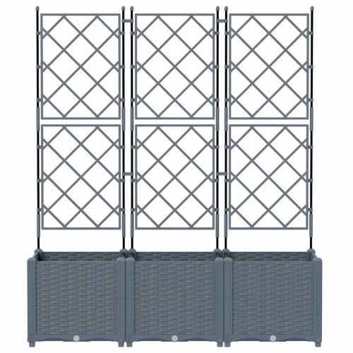 Градинска саксия 3 бр. Светлосиво 120 x 40 x 143 см ПП