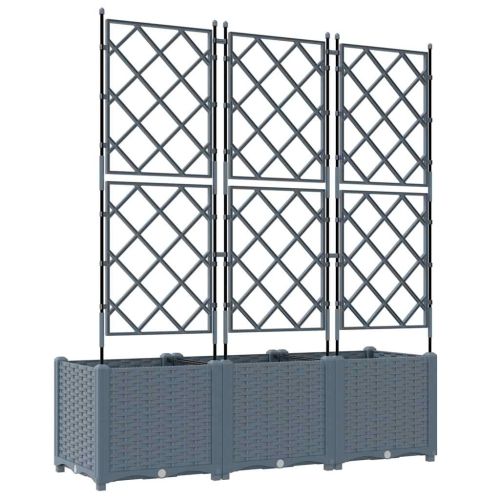 Градинска саксия 3 бр. Светлосиво 120 x 40 x 143 см ПП