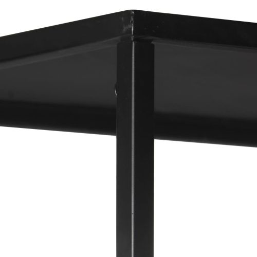 Шкаф за книги, 80x35x180 см, грубо мангово дърво и желязо