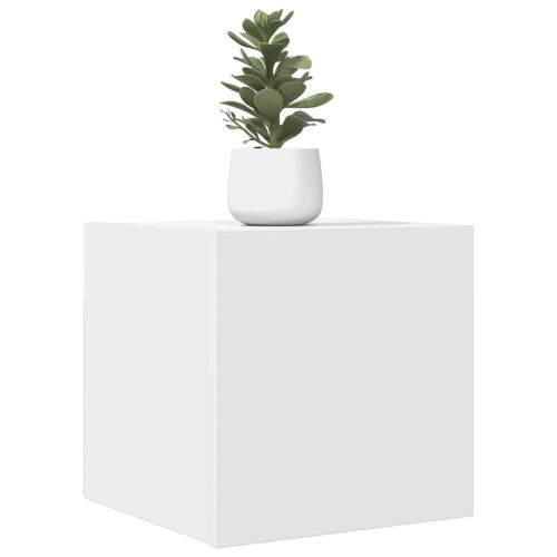 ТВ шкафове за стенен монтаж, 2 бр, бели, 30,5x30x30 см