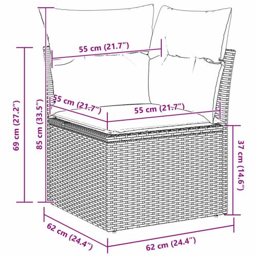 Градински Софа Комплект 6 бр. Бежово Полиратан