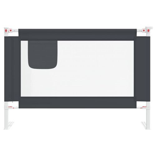 Ограничител за бебешко легло, тъмносив, 100x25 см, плат