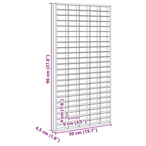 Стена дисплей кутия Монтиране на стена Бежово 50 x 4,5 x 96 см