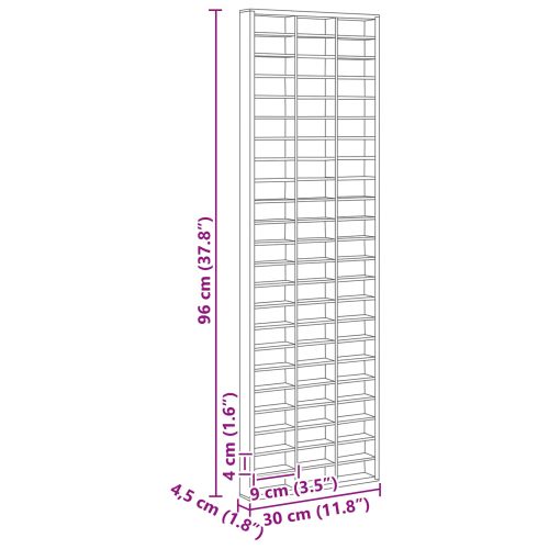 Стена дисплей кутия Монтиране на стена Бежово 30 x 4,5 x 96 см