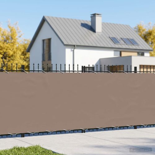 Прозорец за балкон 180 x 600 cm Тъкан с PU покритие Таупе