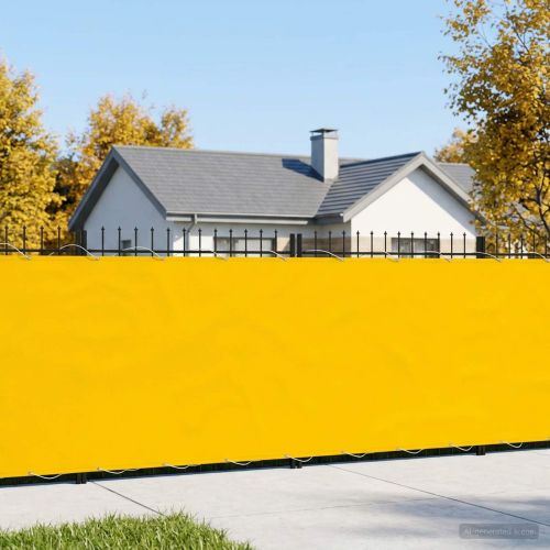 Прозорец за балкон 200 x 400 cm Тъкан с PU покритие Жълто