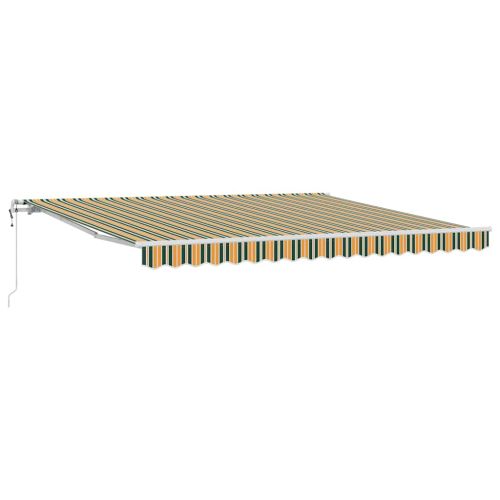 Прибираща се тента Зелен и жълт 400 × 350 cm Тъкан и алуминий
