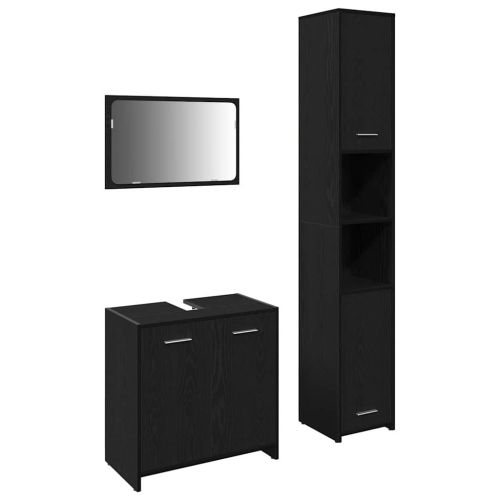 Комплект мебели за баня 3 бр. Черния дъб 30 x 30 x 183,5 см