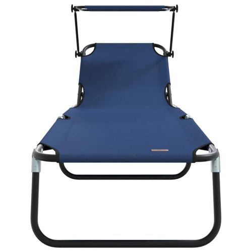Сгъваем шезлонг 2 pcs Синьо 190 x 57 x 81 см оксфорд