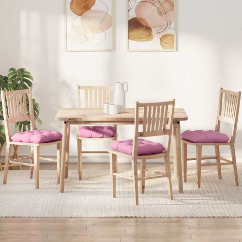 Възглавници за седалки 4 pcs Текстил Розово 45 x 45 x 12 см
