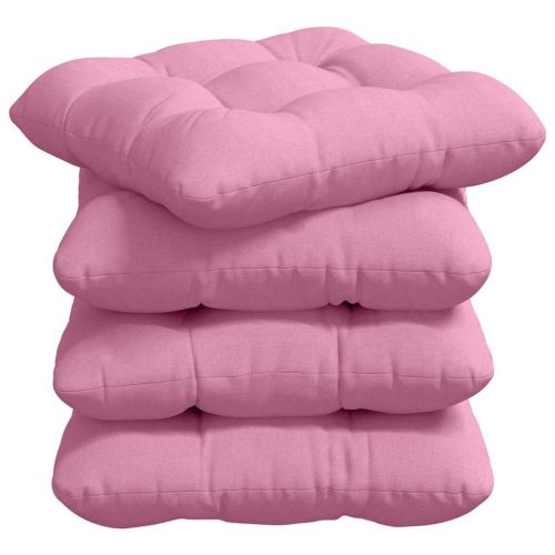 Възглавници за седалки 4 pcs Текстил Розово 45 x 45 x 12 см
