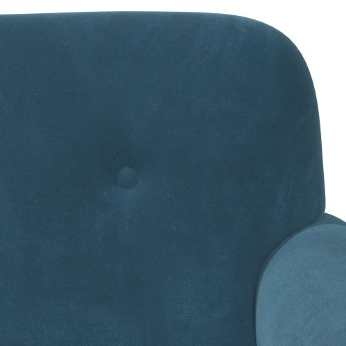 Двуместен диван с копчета Синьо 120 x 66 x 78 см Кадифе