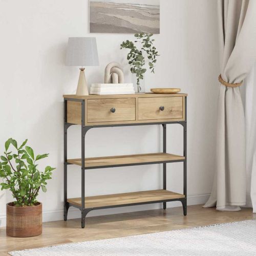 Конзолна маса с чекмедже Дъб 72.5 x 25 x 75 см Инженерно дърво