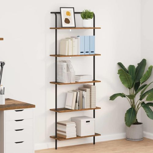 Рафт за книги Старо дърво 60 x 24 x 168 см Инженерно дърво
