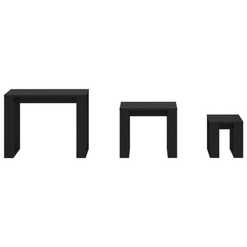 Стифиращи маси, 3 бр, черни, инженерно дърво