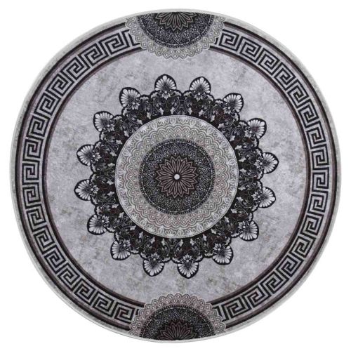Килим, миещ се, φ120 см, пъстър, противоплъзгащ