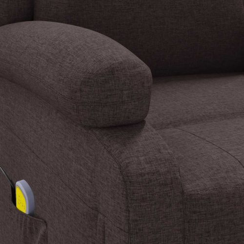 Wingback масажен стол, тъмнокафяв, текстил