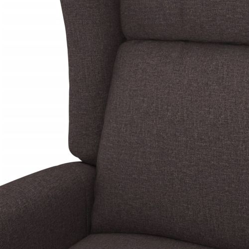 Wingback електрически реклайнер стол, тъмнокафяв, текстил