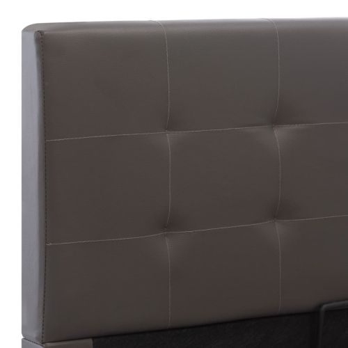 Легло с повдигащ механизъм сиво изкуствена кожа 140x200 cм