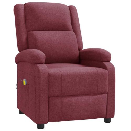 Wingback масажен стол, виненочервен, текстил