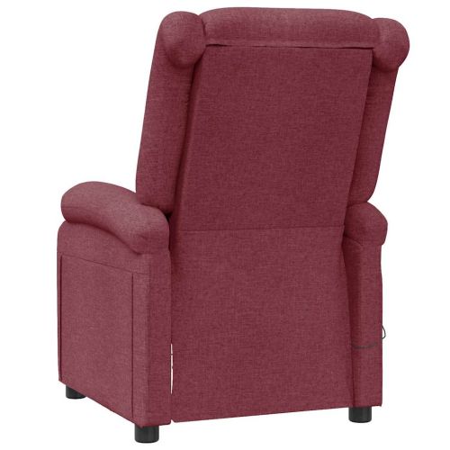 Wingback масажен стол, виненочервен, текстил