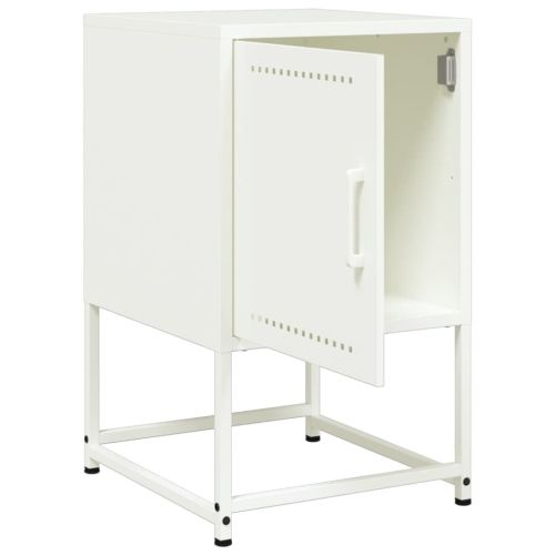 Нощни шкафчета 2 бр бели 36x39x60,5 см стомана