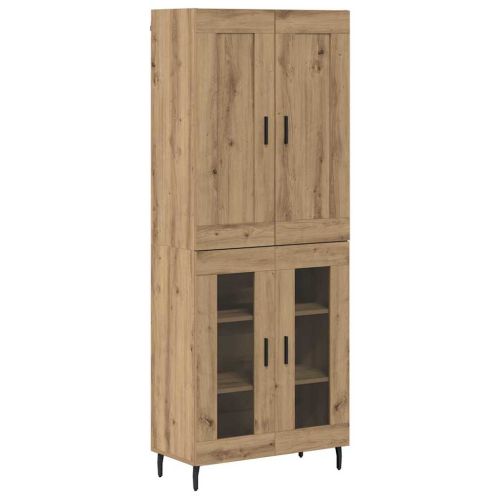 Висок шкаф 2 бр. Дъб 69,5 x 34 x 180 см Инженерна дървесина