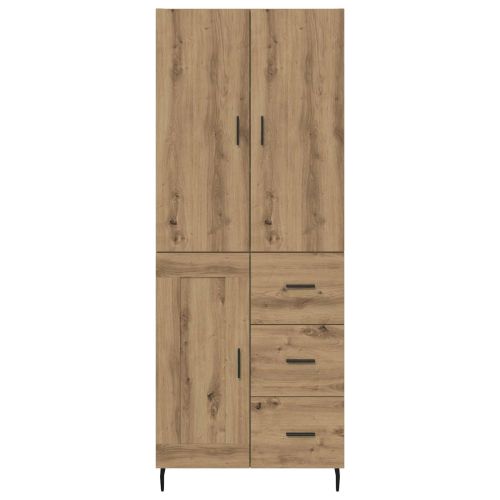 Висок шкаф 2 бр. Дъб 69,5 x 34 x 180 см Инженерна дървесина