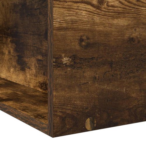 Леглово рамо с хранилище с рафт Опушен дъб 80 x 200 cm