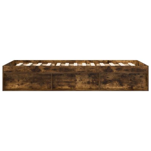 Леглово рамо с хранилище с рафт Опушен дъб 80 x 200 cm