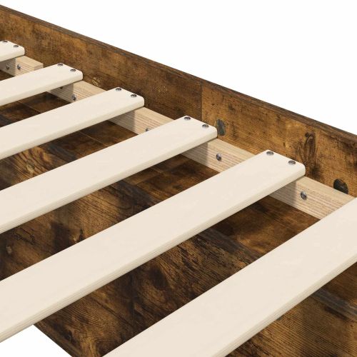 Леглово рамо с хранилище с рафт Опушен дъб 80 x 200 cm
