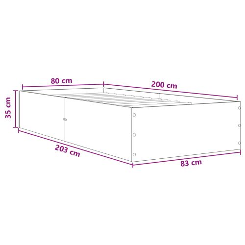 Подматрачно легло Старо дърво 80 x 200 cm Инженерна дървесина