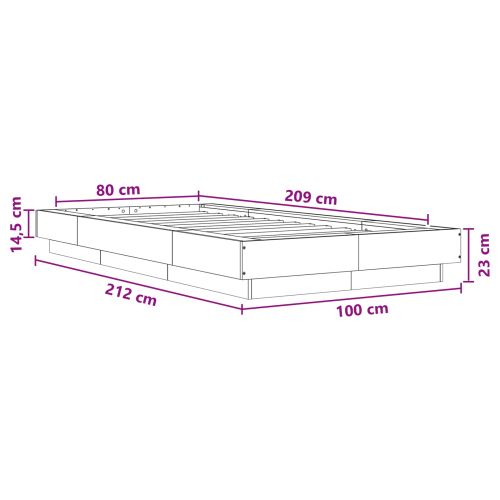 Подматрачно легло Опушен дъб 80 x 210 cm Инженерна дървесина