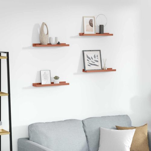 Стенен рафт Монтиране на стена 4 pcs Червено 40 x 9 x 3 cm