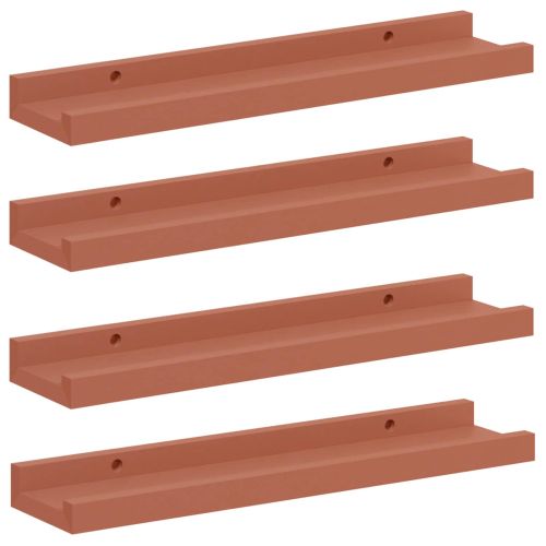 Стенен рафт Монтиране на стена 4 pcs Червено 40 x 9 x 3 cm