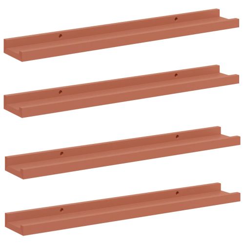 Стенен рафт Монтиране на стена 4 pcs Червено 60 x 9 x 3 cm