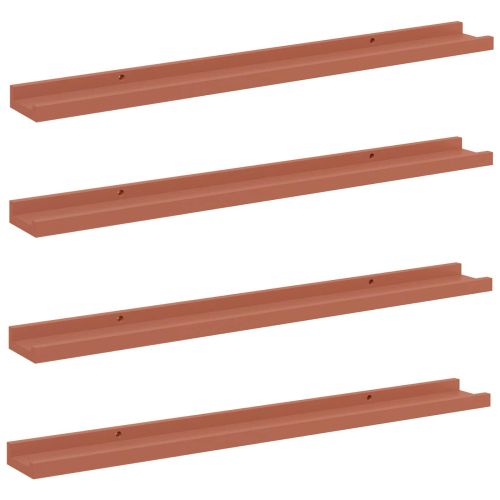Стенен рафт Монтиране на стена 4 pcs Червено 80 x 9 x 3 cm