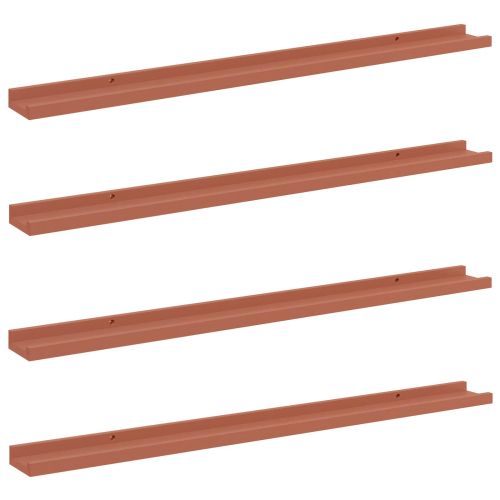 Стенен рафт Монтиране на стена 4 pcs Червено 100 x 9 x 3 cm