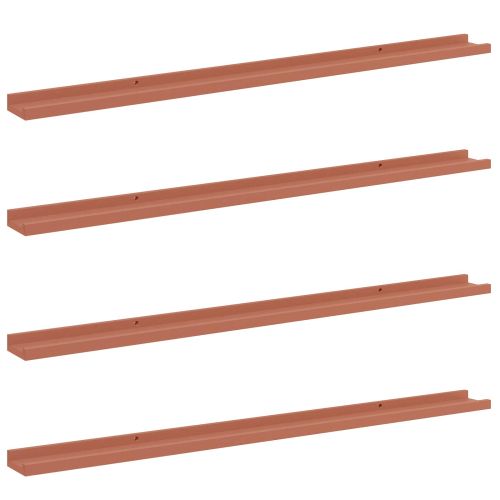 Стенен рафт Монтиране на стена 4 pcs Червено 115 x 9 x 3 cm