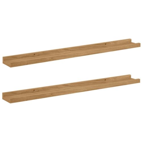 Стенен рафт Монтиране на стена 2 pcs Кафяво 80 x 9 x 3 cm