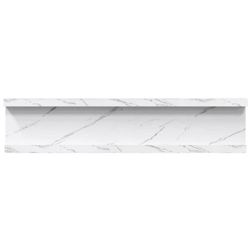 Стенен рафт Монтиране на стена 4 бр. Бял мрамор 40 x 9 x 3 cm